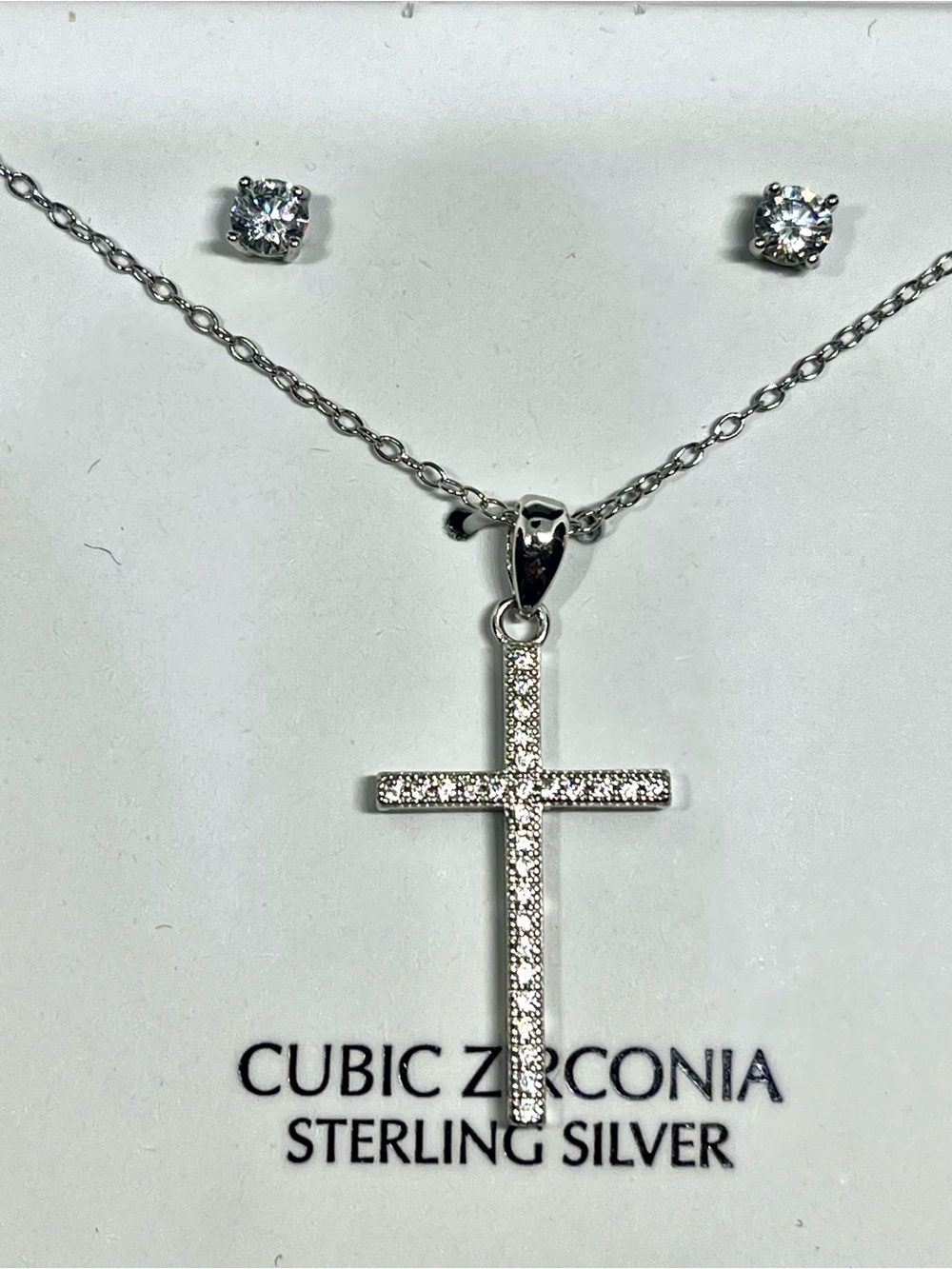 Giani Bernini Cross Pendant Necklace & Earrings NIB - Picture 2 of 4